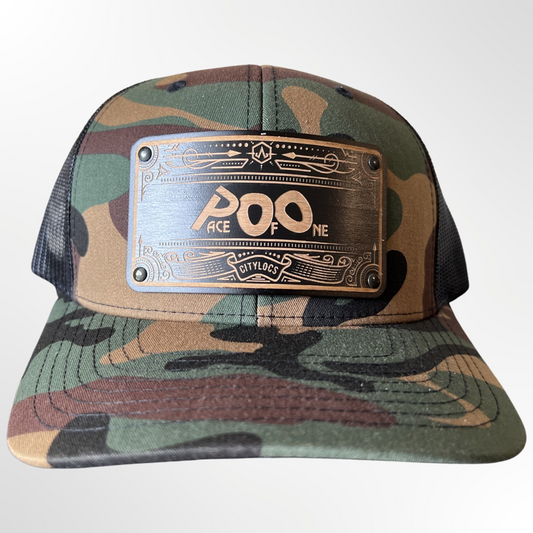 Green Camo Trucker Wooden Face Mesh Back - Pace-Of-One