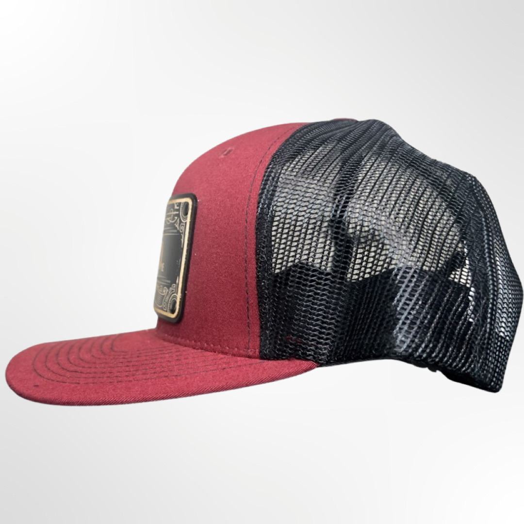 Maroon Trucker Wooden Face Mesh Back - Pace-Of-One
