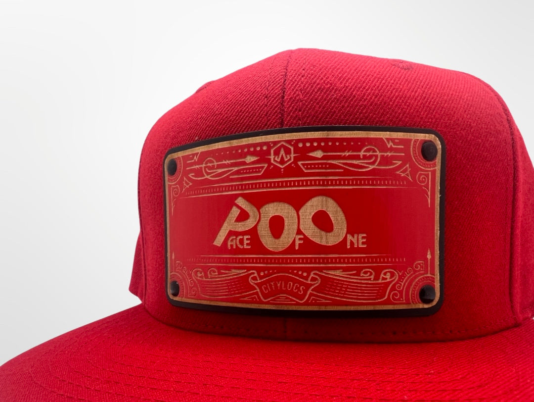 Red Pace Of One SnapBack Wooden Face - Pace-Of-One