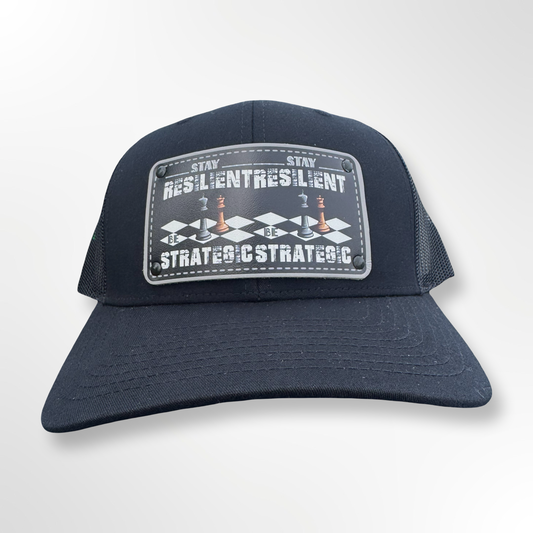 Black Trucker Snapback, Stay Resilient Strategic Mesh Back - Pace-Of-One