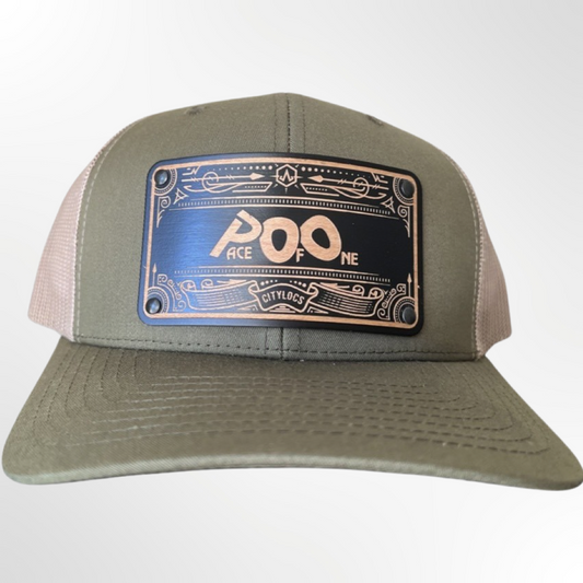 Green/Cream Trucker Snapback, Wooden Face Mesh Back - Pace-Of-One
