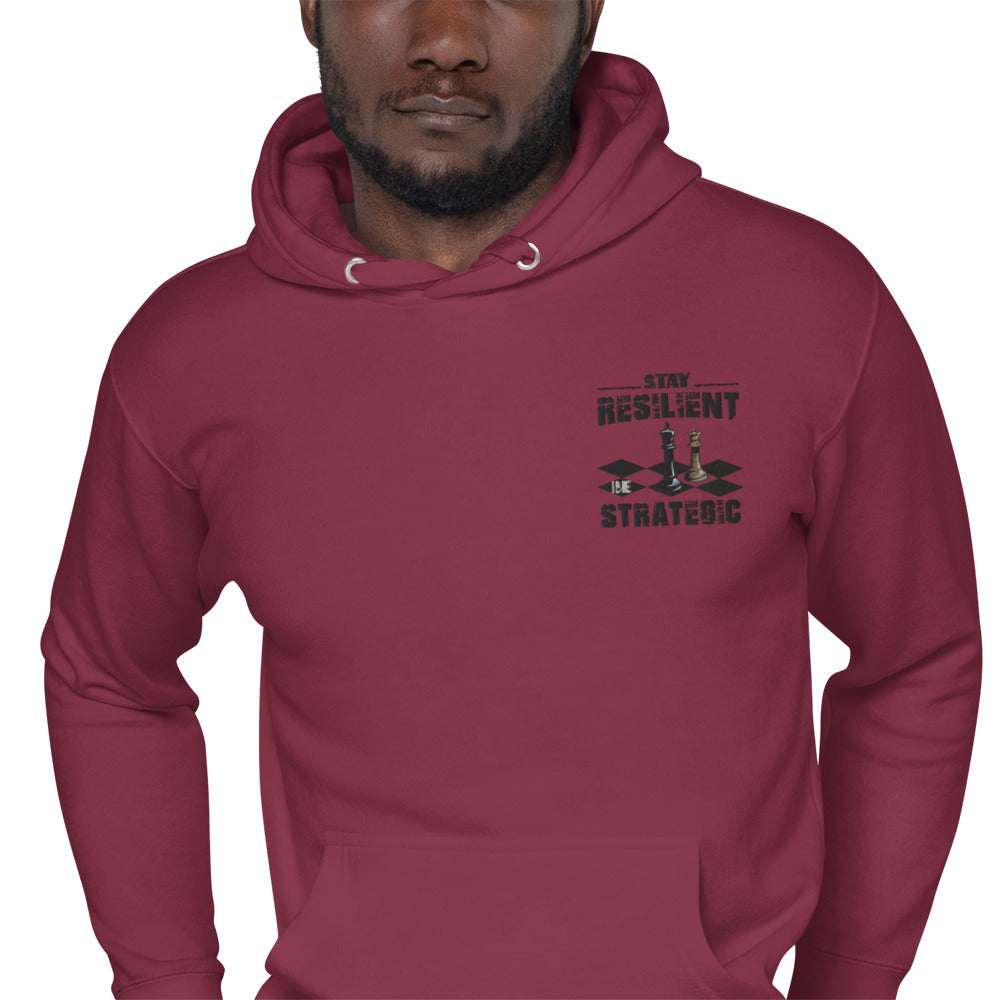 Embroidery Resilient Black Board Unisex Hoodie - Pace-Of-One