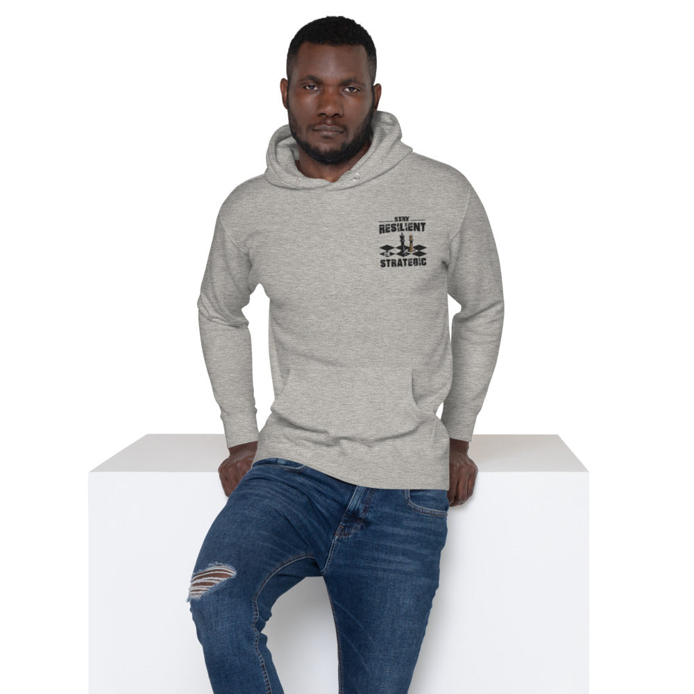 Embroidery Resilient Black Board Unisex Hoodie - Pace-Of-One