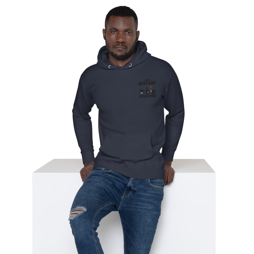 Embroidery Resilient Black Board Unisex Hoodie - Pace-Of-One