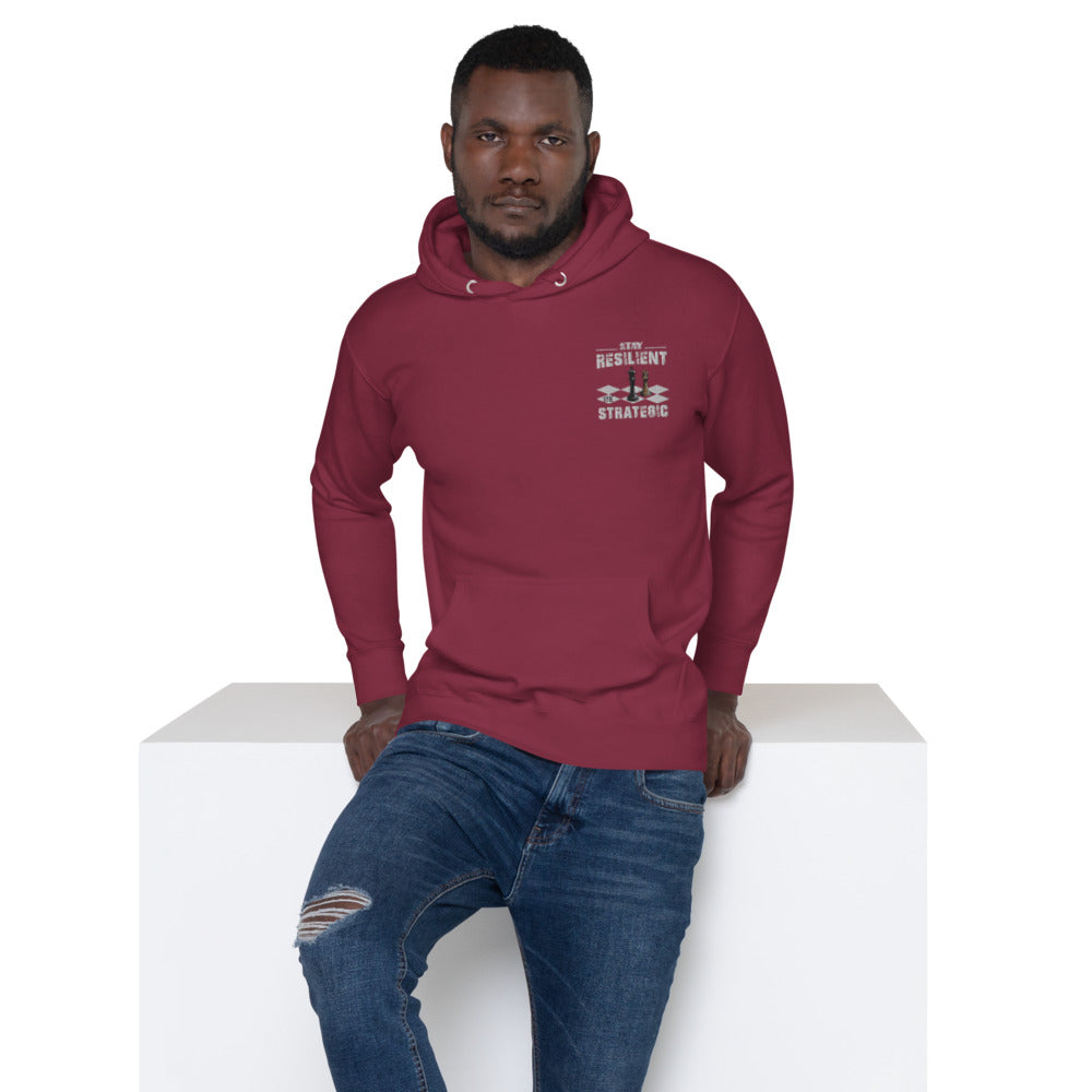 Embroidery Resilient White Pieces Unisex Hoodie - Pace-Of-One