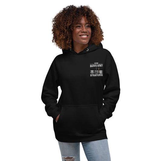 Embroidery Resilient White Pieces Unisex Hoodie - Pace-Of-One