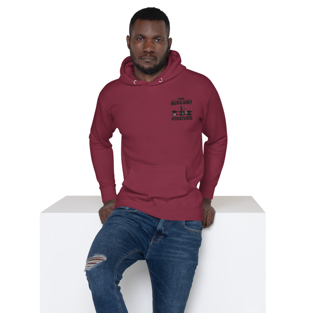 Embroidery Resilient Black Board Unisex Hoodie - Pace-Of-One