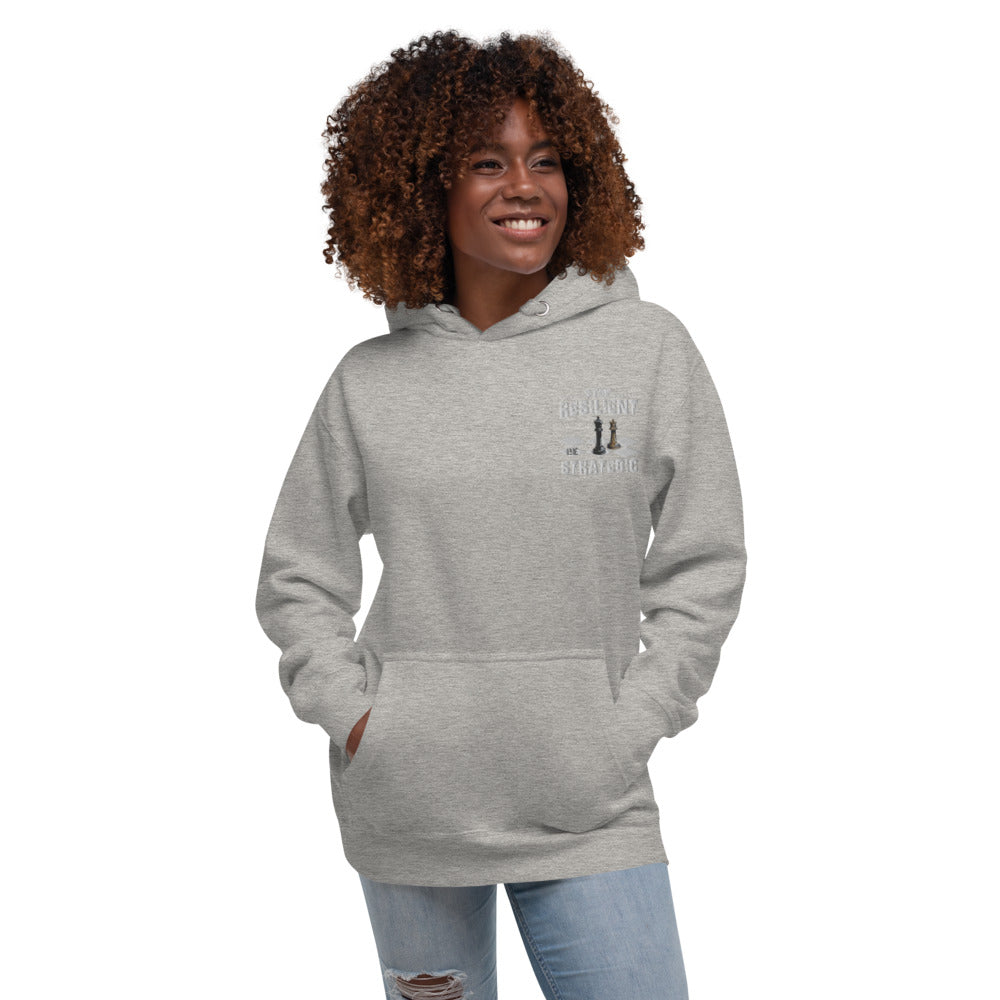 Embroidery Resilient White Pieces Unisex Hoodie - Pace-Of-One