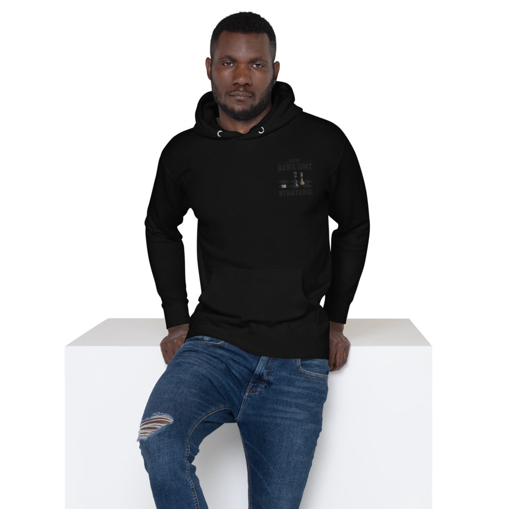Embroidery Resilient Black Board Unisex Hoodie - Pace-Of-One