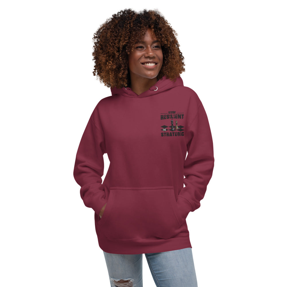 Embroidery Resilient Black Board Unisex Hoodie - Pace-Of-One