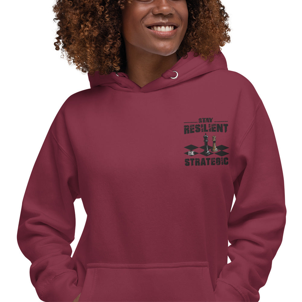 Embroidery Resilient Black Board Unisex Hoodie - Pace-Of-One