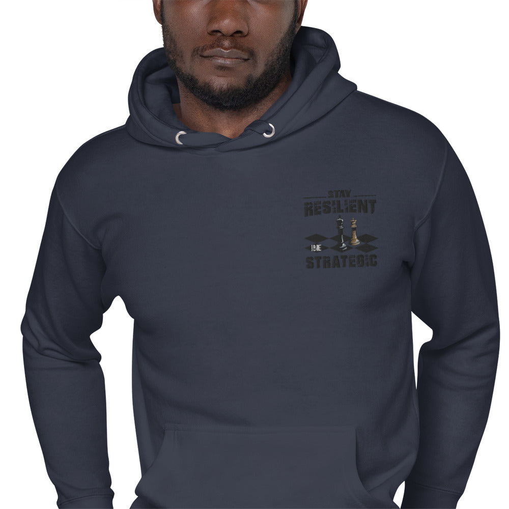 Embroidery Resilient Black Board Unisex Hoodie - Pace-Of-One