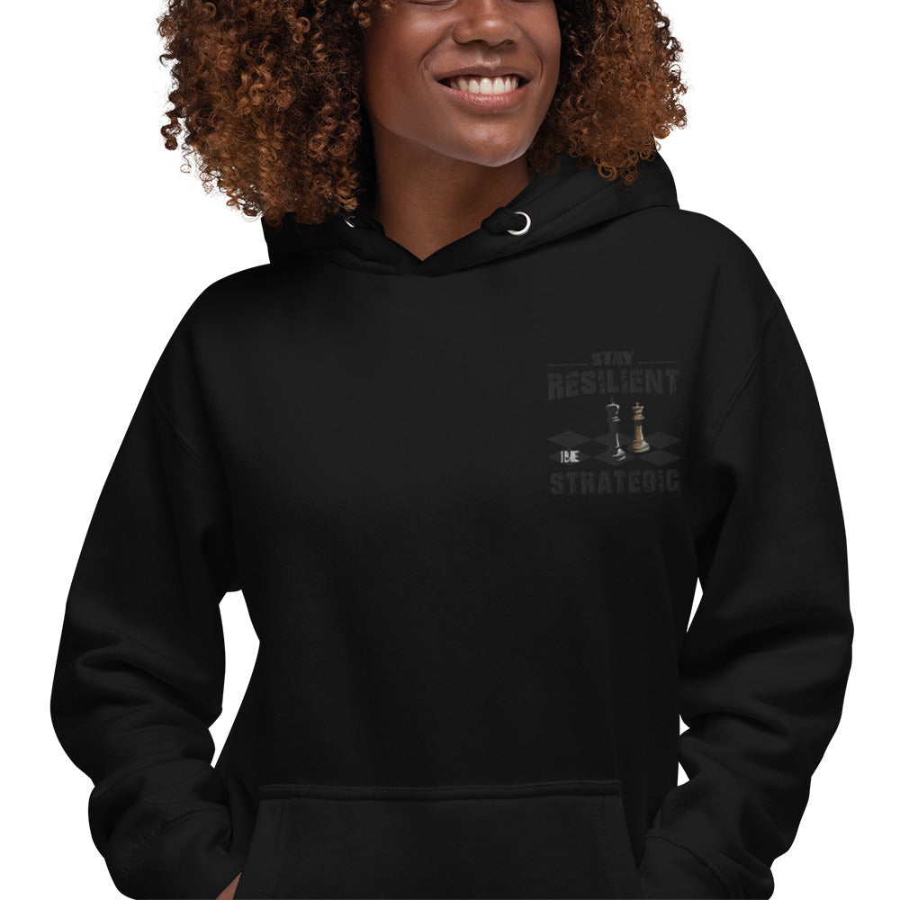 Embroidery Resilient Black Board Unisex Hoodie - Pace-Of-One