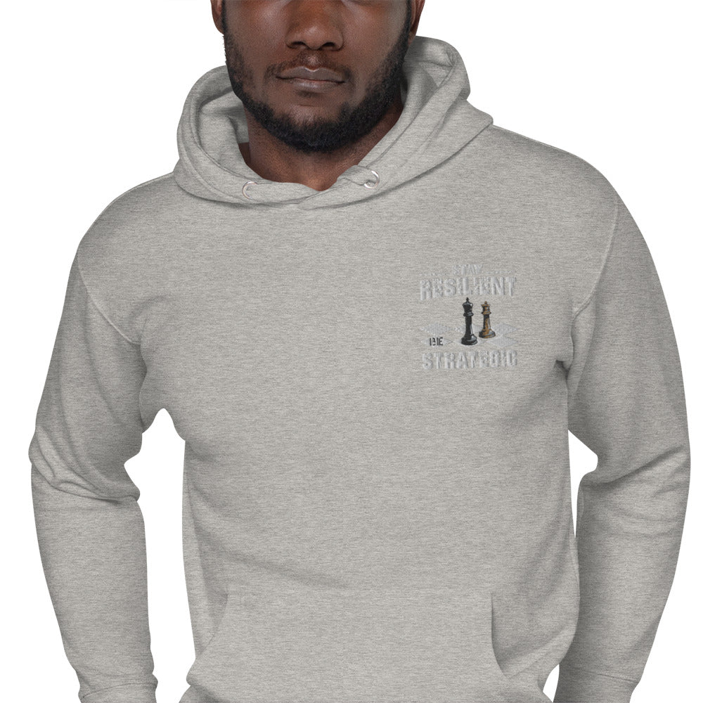 Embroidery Resilient White Pieces Unisex Hoodie - Pace-Of-One