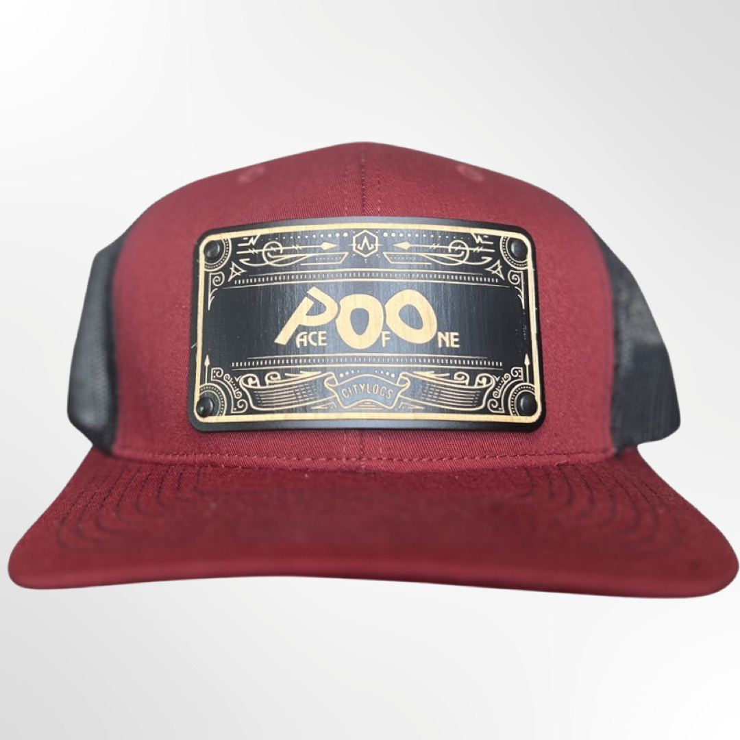 Maroon Trucker Wooden Face Mesh Back - Pace-Of-One