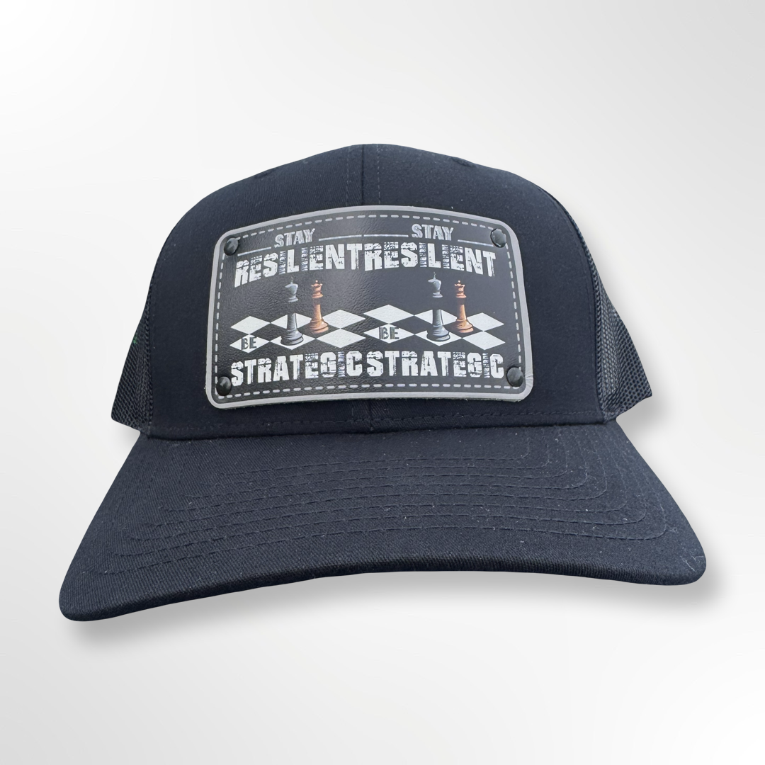 Black Trucker Snapback, Stay Resilient Strategic Mesh Back - Pace-Of-One