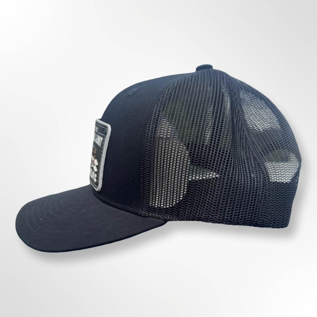 Black Trucker Snapback, Stay Resilient Strategic Mesh Back - Pace-Of-One