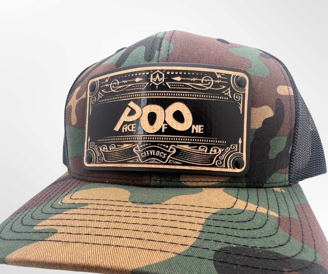Green Camo Trucker Wooden Face Mesh Back - Pace-Of-One
