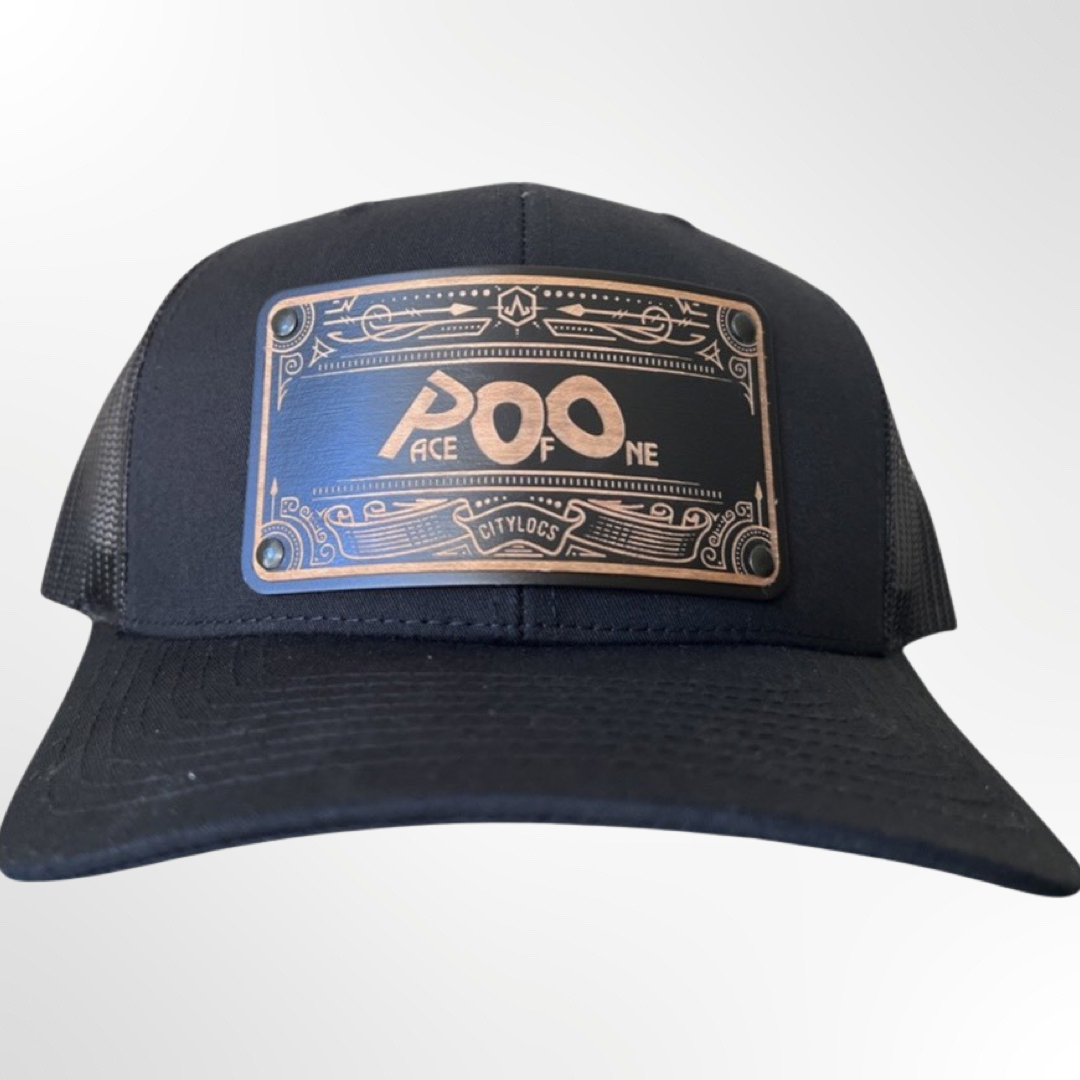 Black Trucker Snapback, Wooden Face Mesh Back - Pace-Of-One