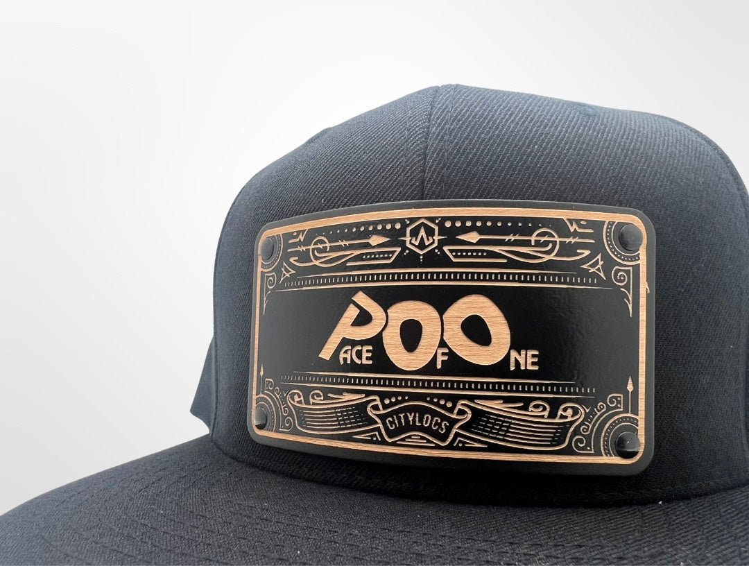 Black Pace Of One SnapBack Wooden Face - Pace-Of-One
