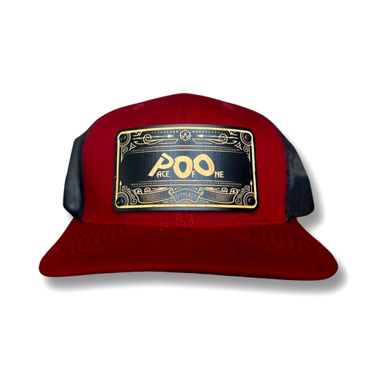 Maroon Trucker Wooden Face Mesh Back - Pace-Of-One