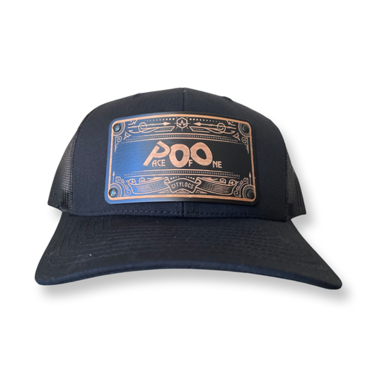 Black Trucker Snapback, Wooden Face Mesh Back - Pace-Of-One