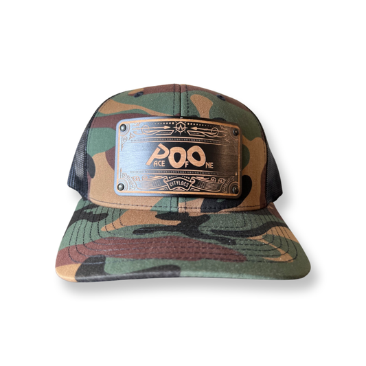 Green Camo Trucker, Wooden Face Mesh Back - Pace-Of-One
